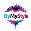 bymystyle logo with black my